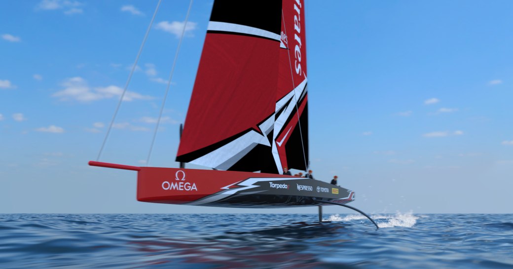 rendering of the new AC75 concept to be raced at the 36th America's Cup in New Zealand