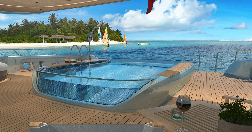 Swim deck on board charter yacht KENSHO