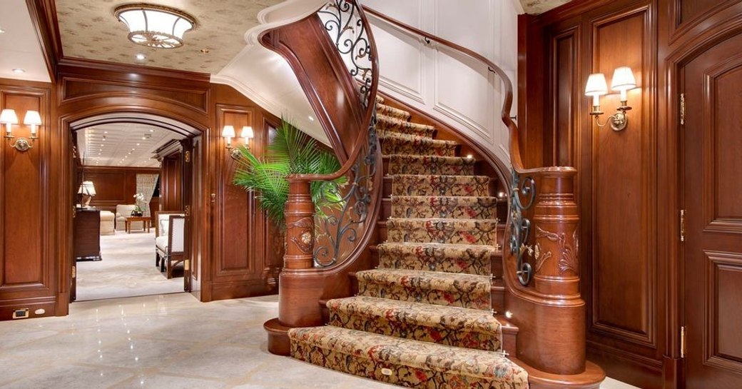 Magnificent staircase on board AQUILA