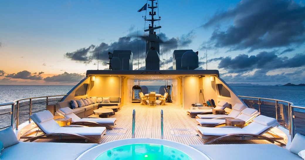 Superyacht O'Mega sun loungers