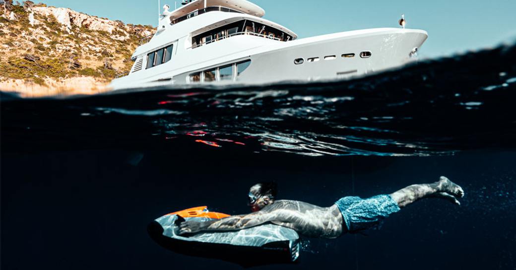 Charter guest takes Seabob for a spin on luxury yacht SEAL