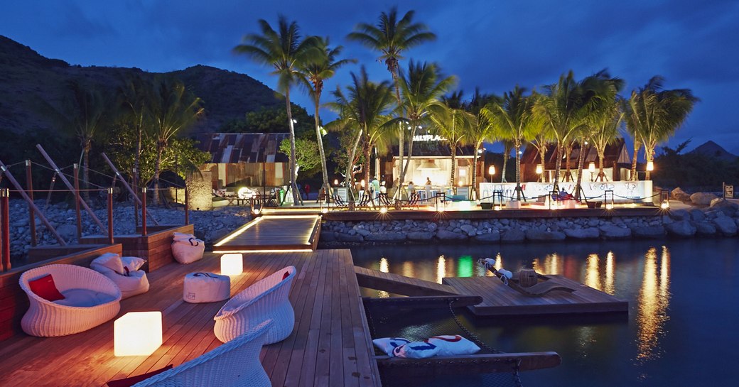 nighttime at Beach bar in St Kitts 