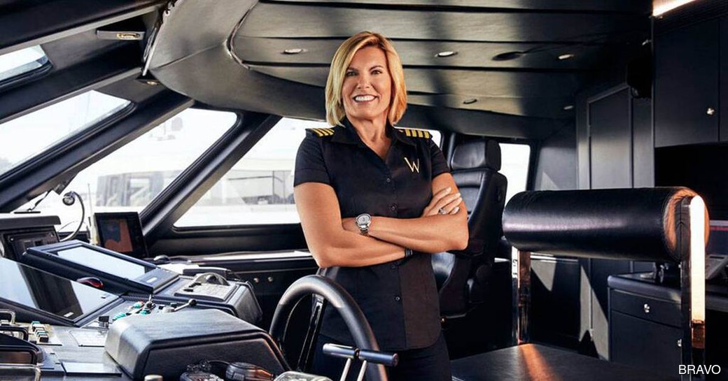 Captain Sandy Yawn in the bridge of a superyacht charter