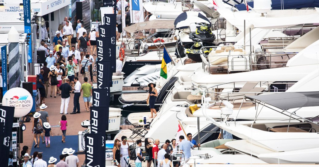 busy boardwalks for the Singapore Yacht Show 2018