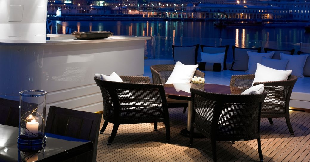 superyacht NATORI's deck seating area