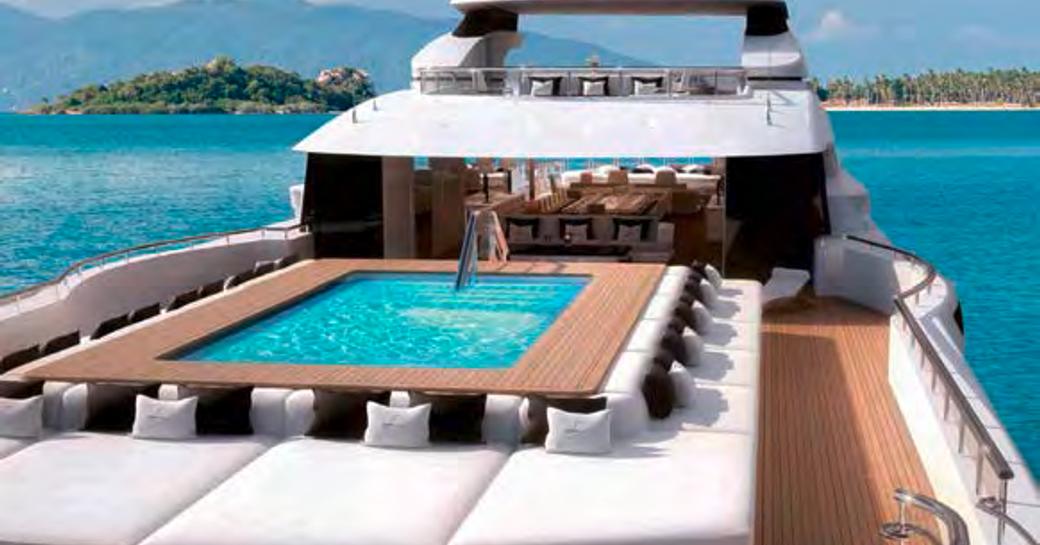 sundeck pool on benetti yacht lana