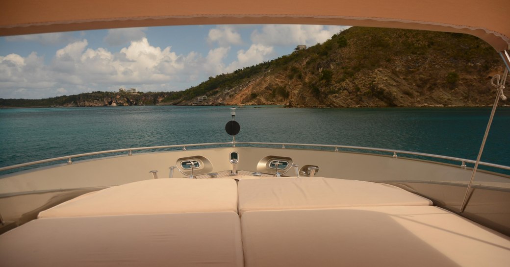 Superyacht Tender To Bimini shade on sunpad