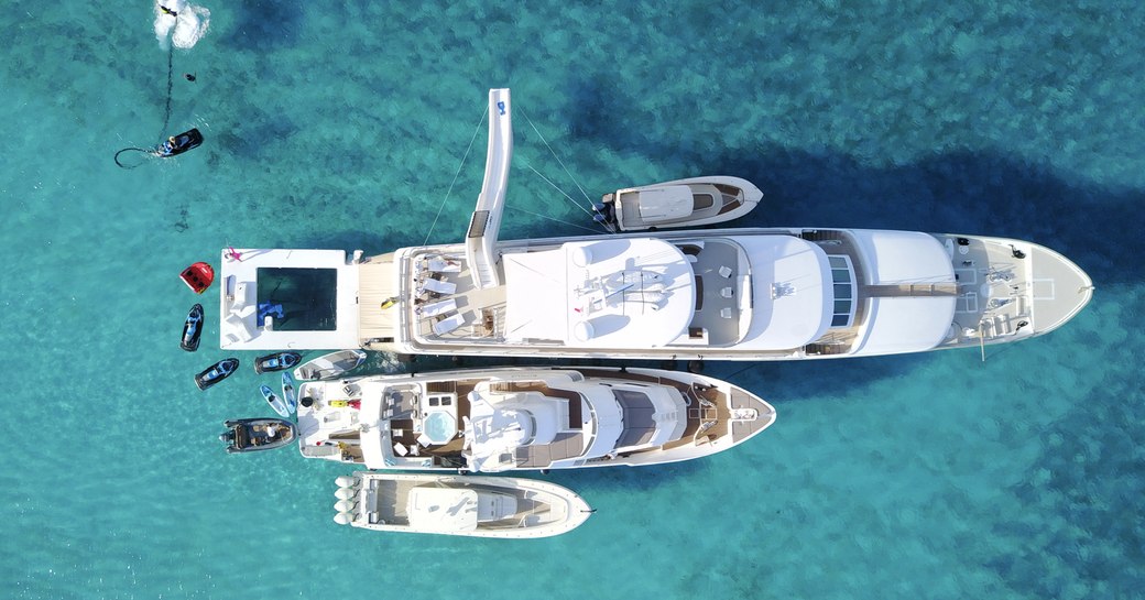 View from above of superyacht ZEAL