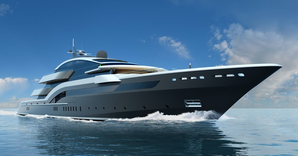 A graphic representation of the 90m Oceanco superyacht DAR