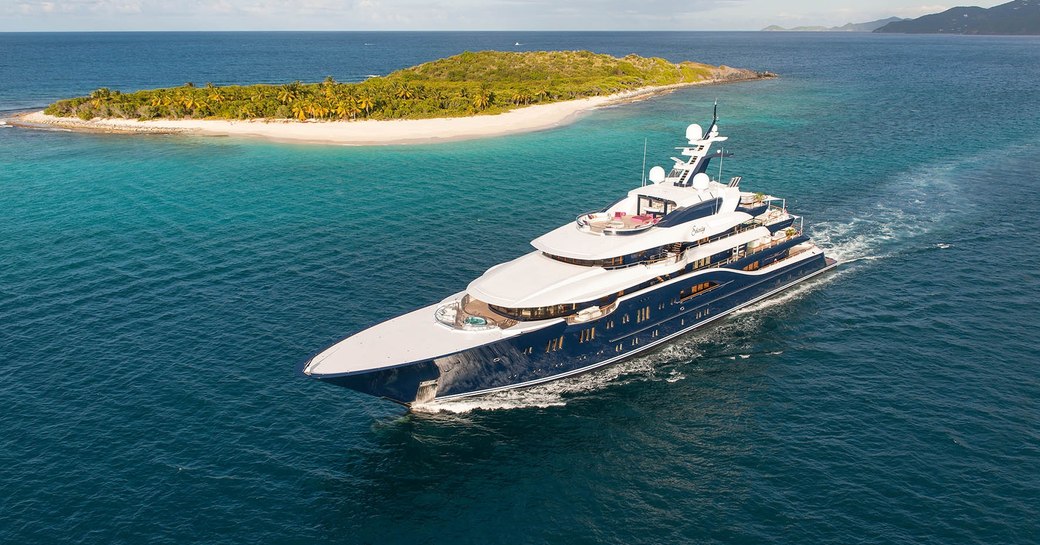 Superyacht SOLANDGE during her first Caribbean charter season