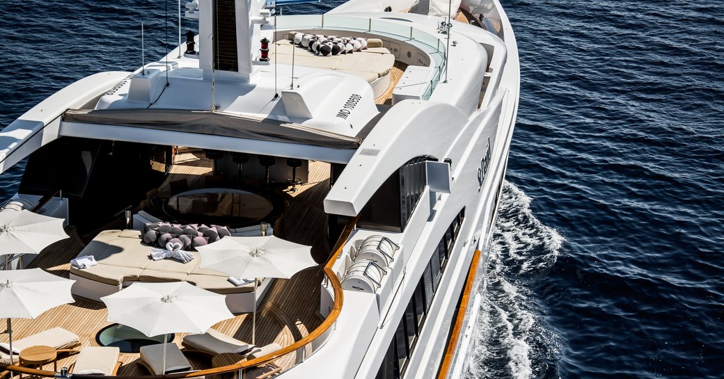 benetti superyacht st david aerial shot of deck