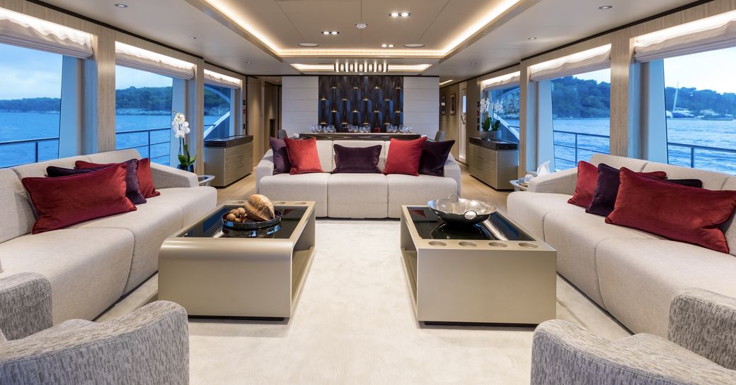 Main salon luxury yacht ONEWORLD