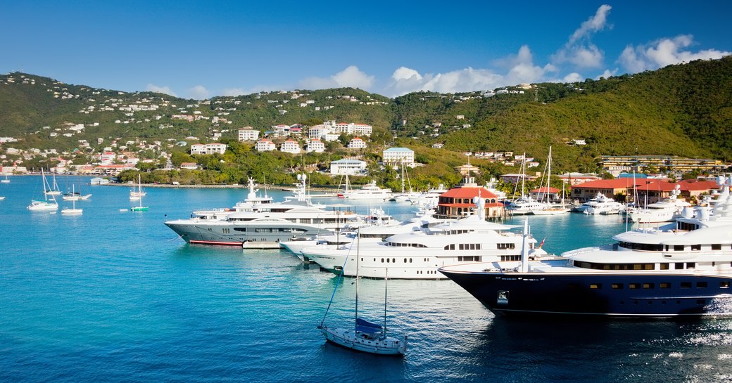 superyachts in the caribbean island of the usvi