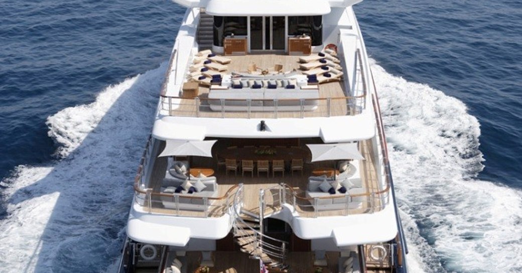 Motor yacht WHEELS outdoor spaces