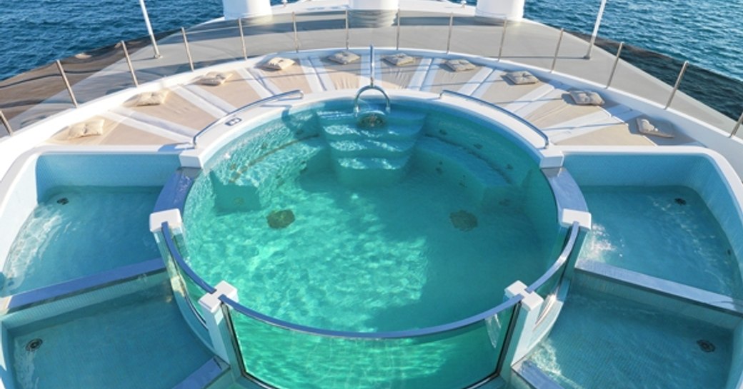 Superyacht NATITA's unique shaped Jacuzzi