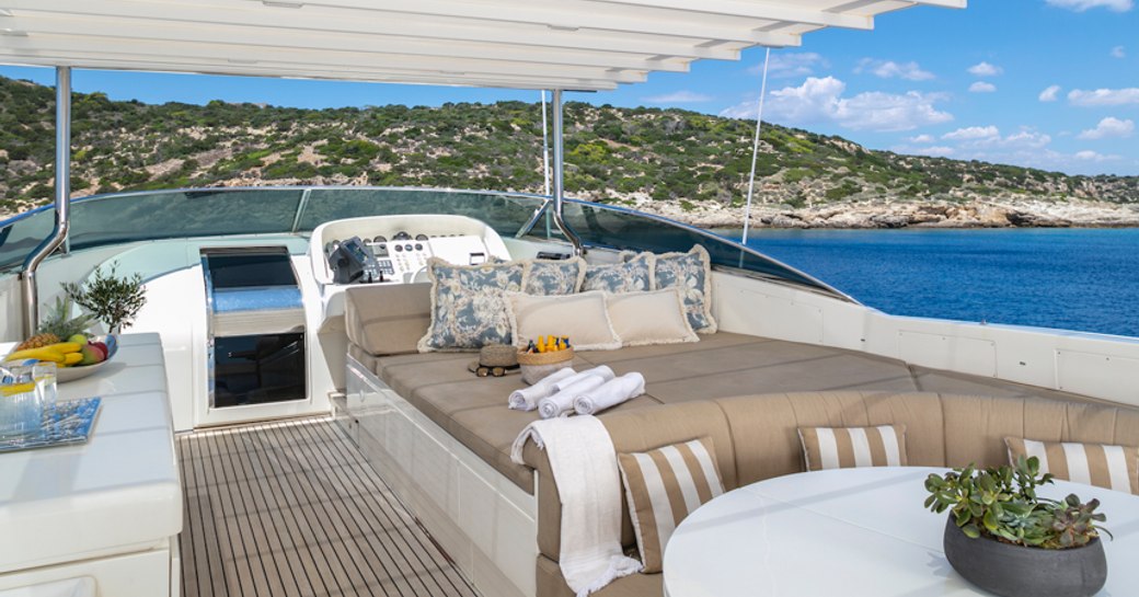 breathtaking view of Mediterranean coast from charter yacht zambezi's flybridge