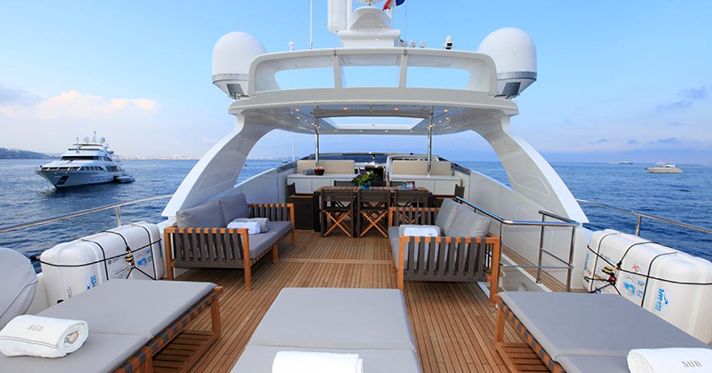 Sundeck of superyacht SUD