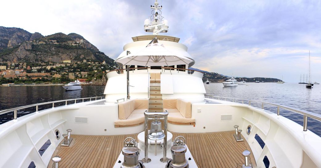 sundeck with alfresco lounge area and crow's nest on board superyacht BELUGA 