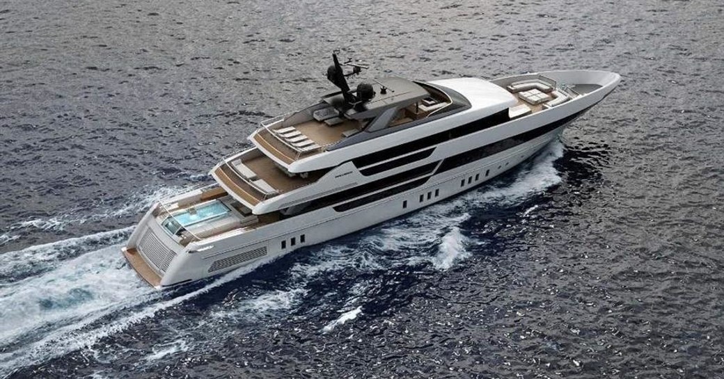 Superyacht Seven Sins underway