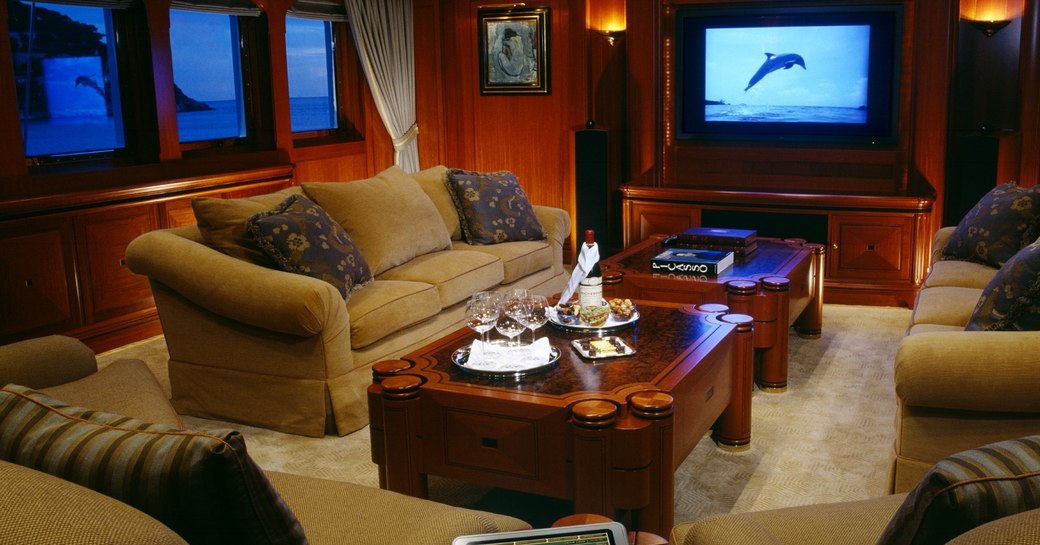 Private salon on board charter yacht ATHENA