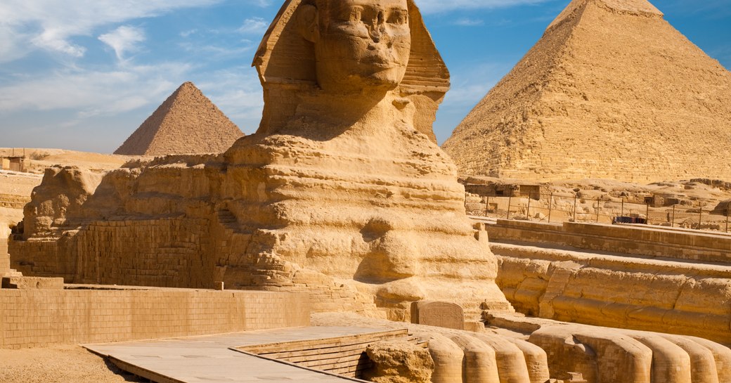 Sphynx and pyramids in Egypt