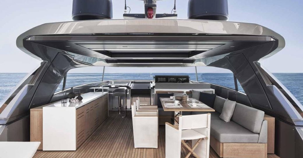 Exterior lounge space onboard motor yacht ocean six