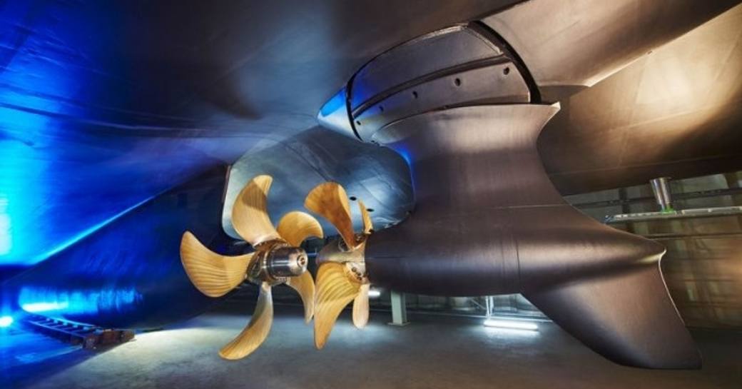 world’s first hybrid superyacht, 83.5m Feadship SAVANNAH's propellers 