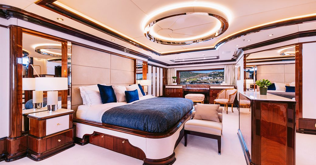 Master cabin onboard charter yacht IDYLLIC