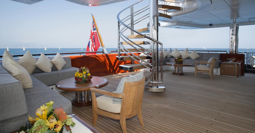 superyacht wheels aft deck seating