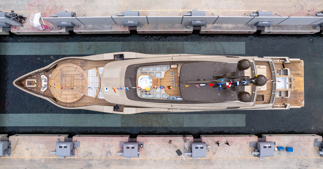 Launch ceremony of superyacht Anjelif