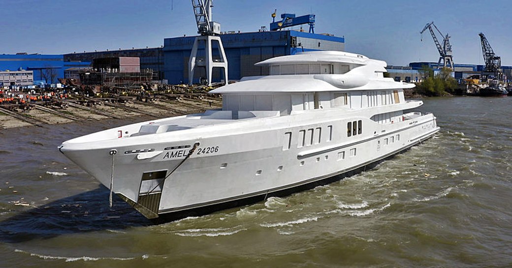 amels superyacht after launching