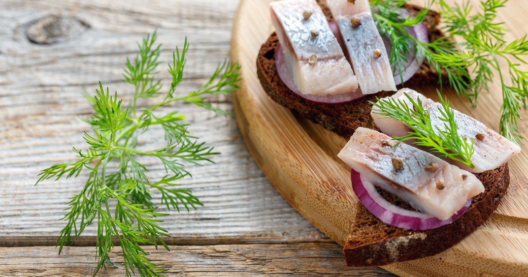 smørrebrød served on a Norway yacht charter