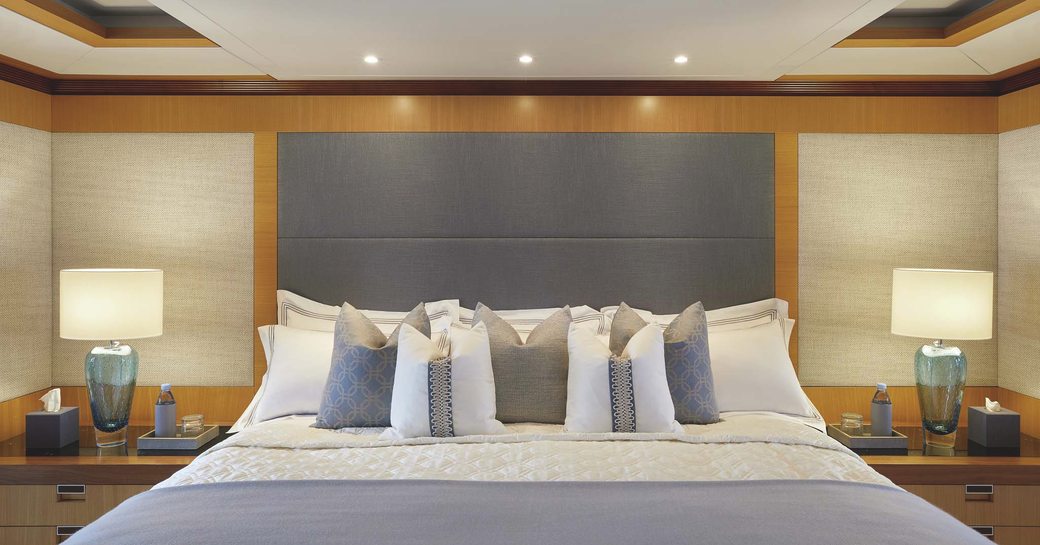 Master cabin berth onboard charter yacht LA BLANCA