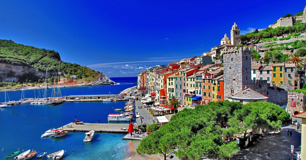 Italian port with yachts berthed 