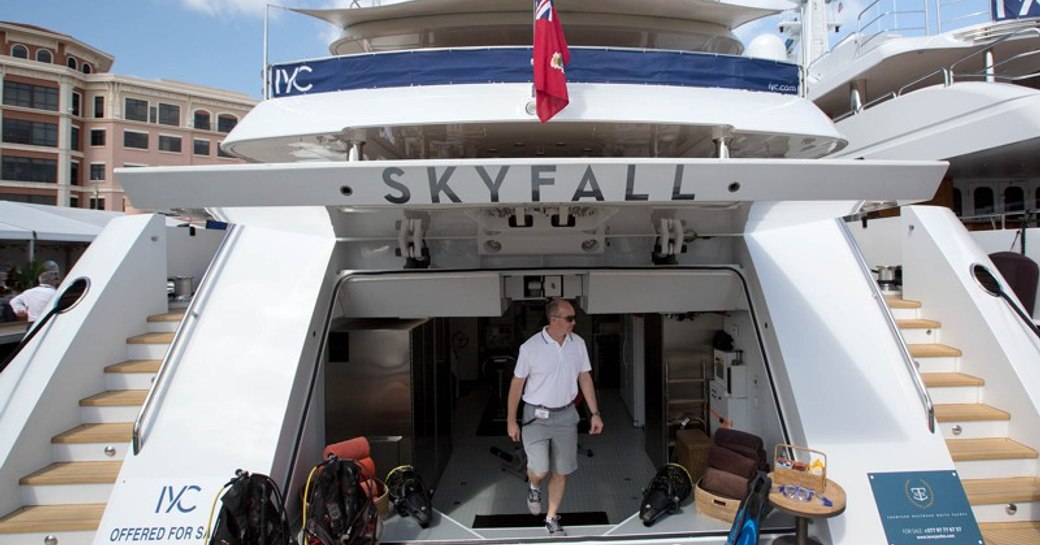 superyacht SKYFALL in show at the Palm Beach Boat Show 2017