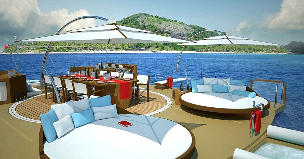 floating island future innovative feature on charter yachts