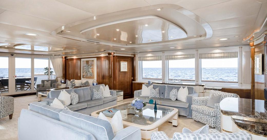 Main salon onboard charter yacht OLYMPUS
