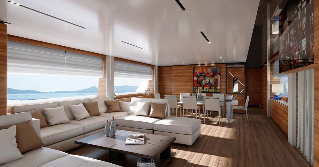 main salon on superyacht penelope