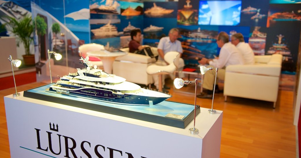 Solandge Charter Yacht model on Lurssen stand