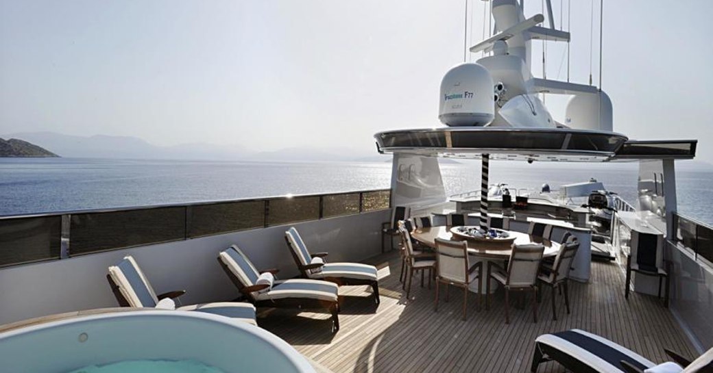 The sundeck of luxury yacht 'Ionian Princess'