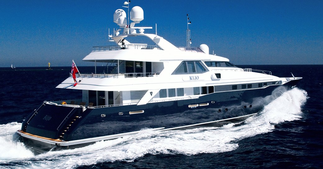 charter yacht KIJO underway on a luxury yacht charter in the Mediterranean 