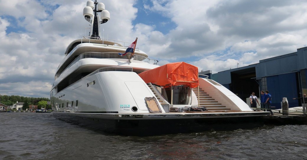 The aft section of Feadship superyacht HASNA