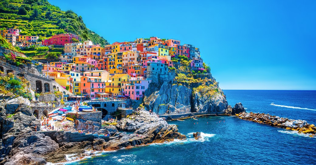 Charming colorful clifftop villages of Cinque Terre in Italy