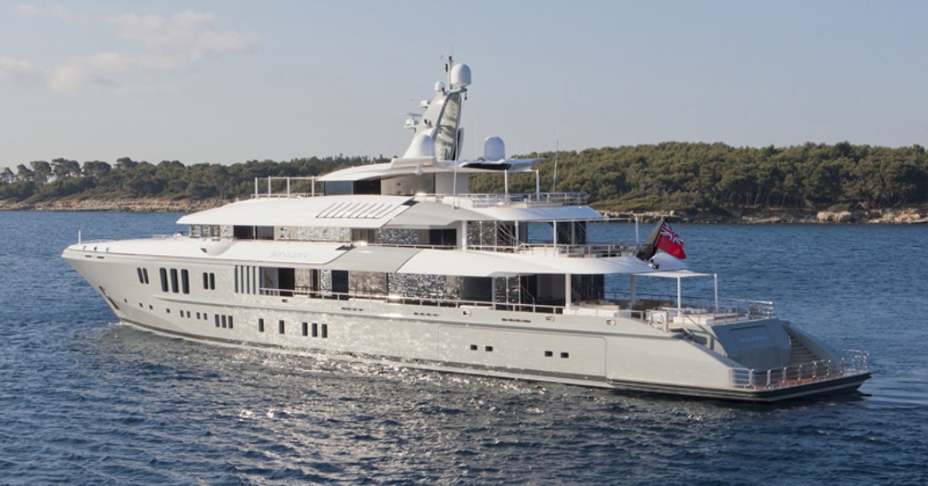 superyacht Mogambo cruising on a luxury yacht charter in the Maldives