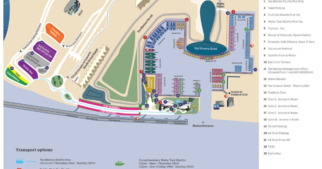 map of Yas Marina and Yas Marina Circuit for the Abu Dhabi Grand Prix