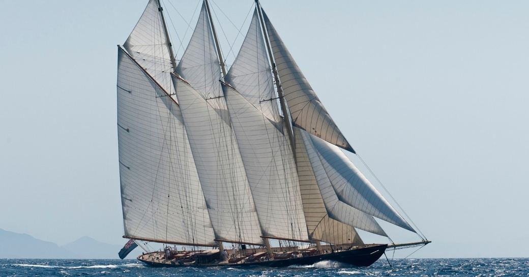 Charter yacht ATLANTIC at sea with sails up