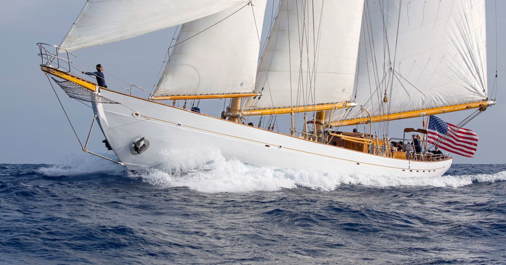 classic sailing yacht EROS will be competing at the Antigua Classic Yacht Regatta 