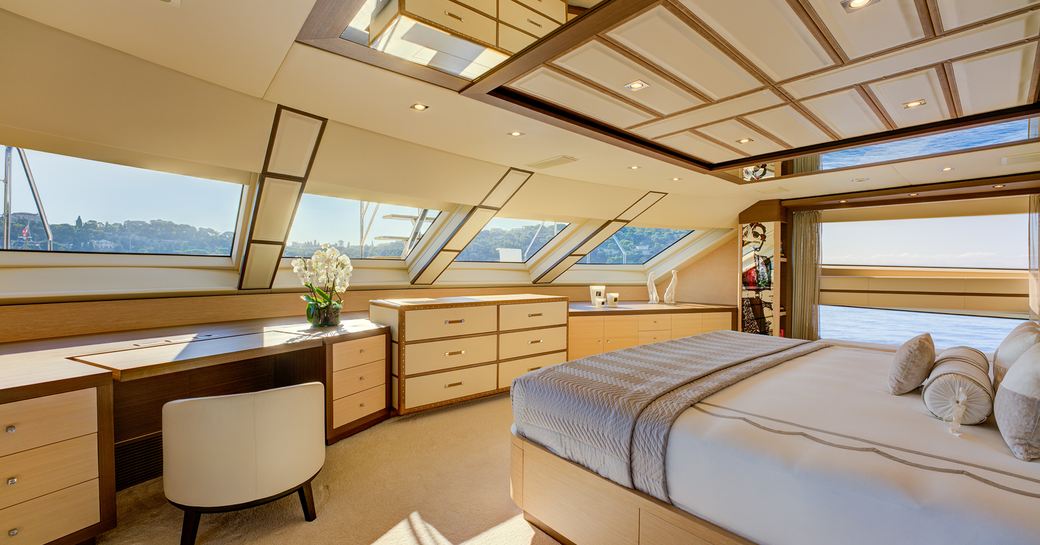 Master cabin onboard charter yacht NELA