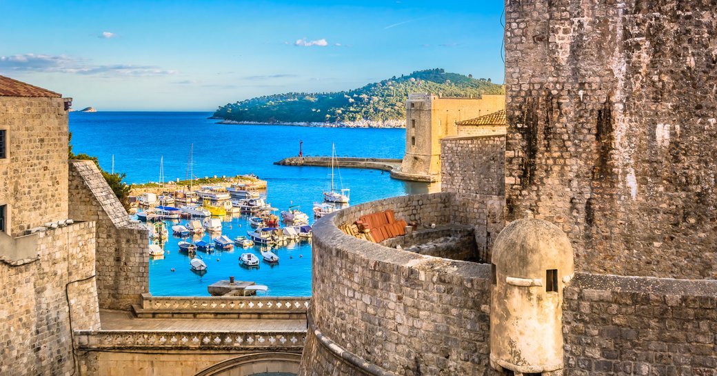 Old city walls in Dubrovnik Old Town, Croatia