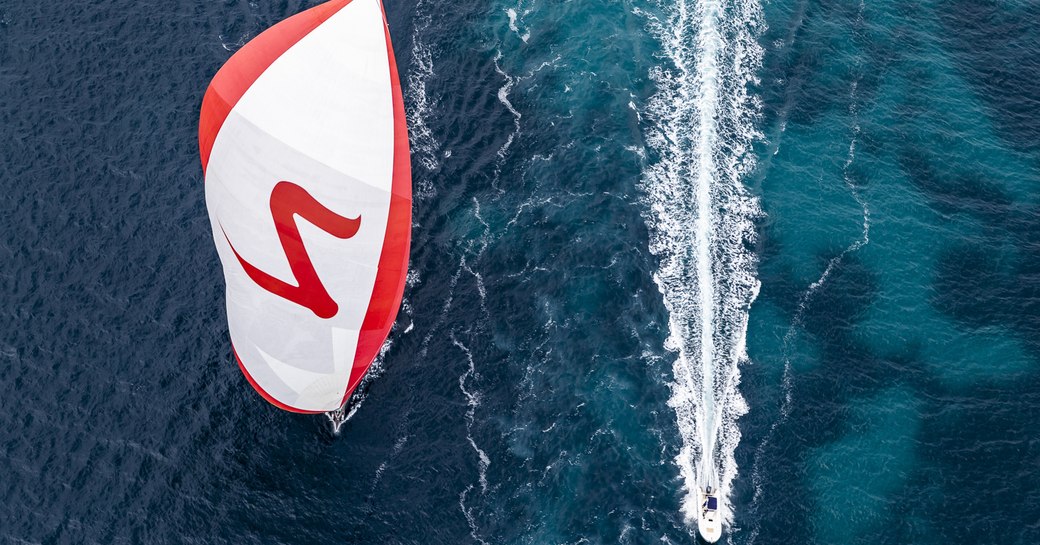 Yachts on the water racing in Porto Cervo